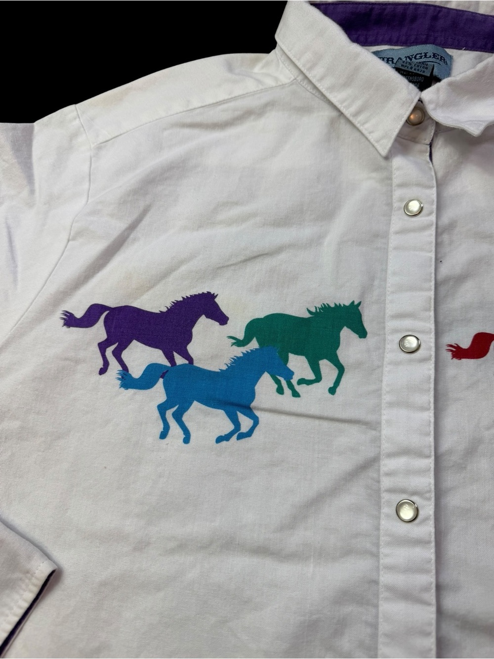 Vintage Women’s 00s Wrangler Blues White Multicolor XXL Button-Up Shirt - Picture 5 of 13